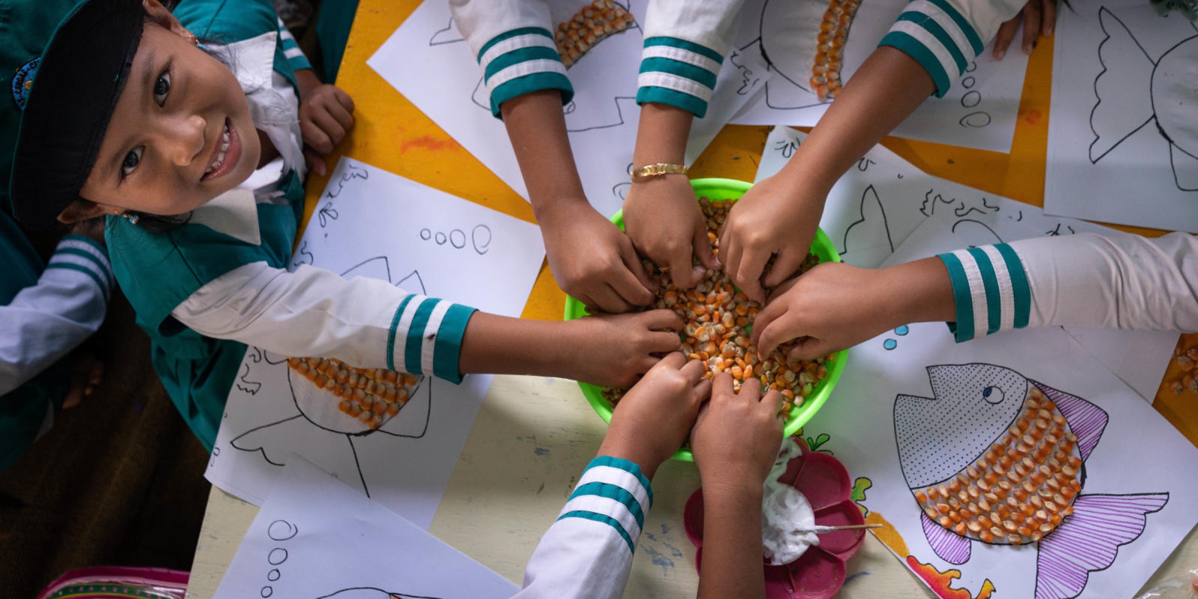 Students during an art class at Paud Purwosekar Village, Tajinan District, Malang Regency, East Java, Indonesia. Credit: Fauzan Ijazah/World Bank