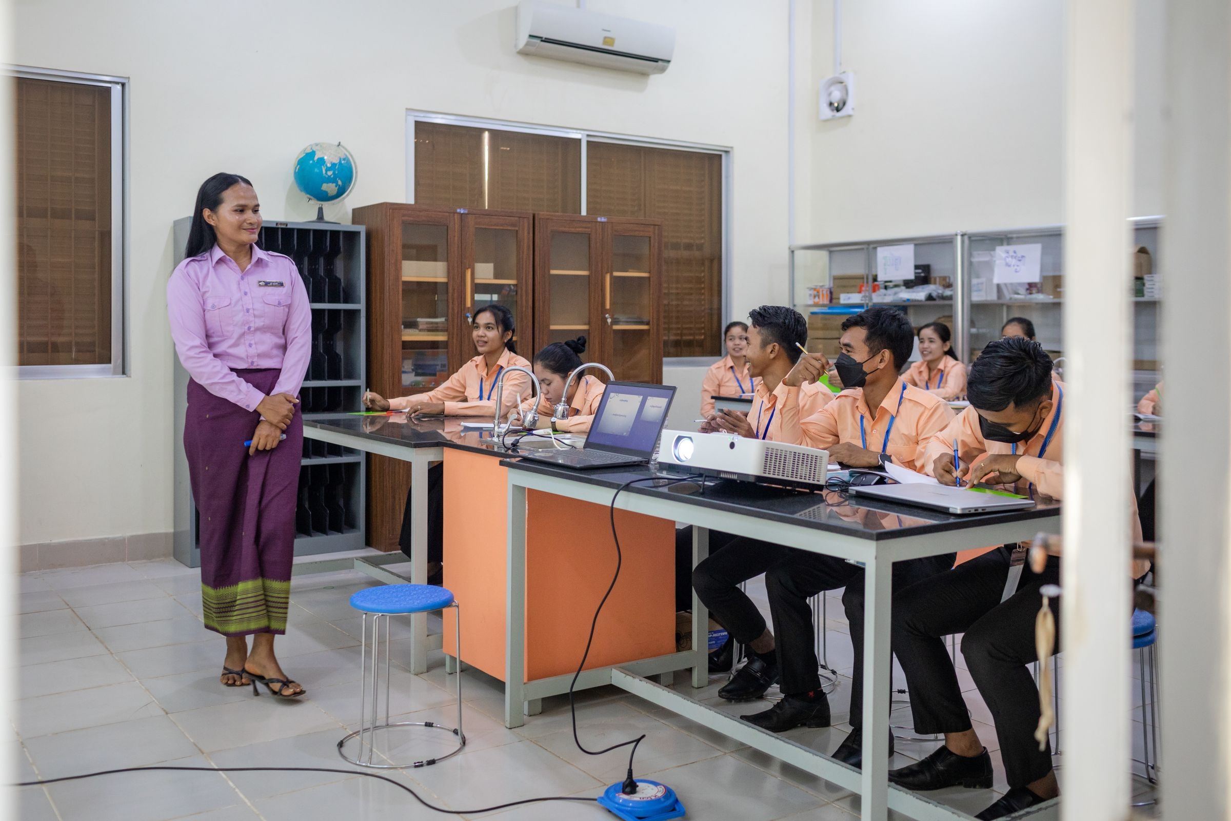 Teacher Prom Sopheany in class